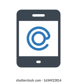 mobile vector glyph  color icon  
