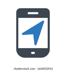 mobile vector glyph  color icon  