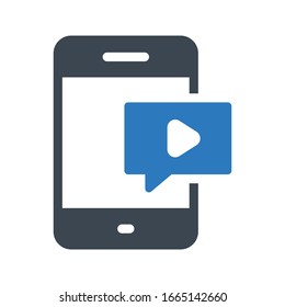 mobile vector glyph color icon 