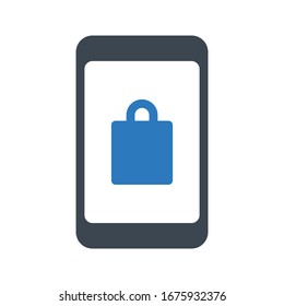 mobile vector glyph color icon 