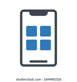 icono de color de glifo vectorial móvil 
