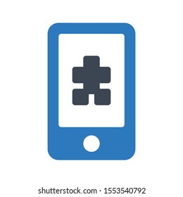 mobile vector glyph  colour  icon 