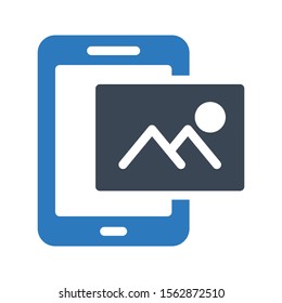 mobile vector glyph colour icon 