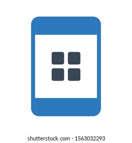 mobile vector glyph colour icon 