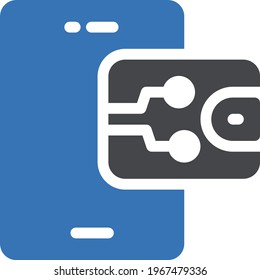 mobile vector glyph colour icon