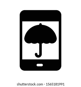 mobile vector glyph flat icon 