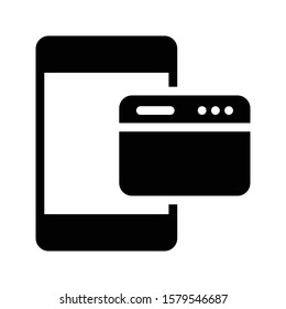 mobile vector glyph flat icon 