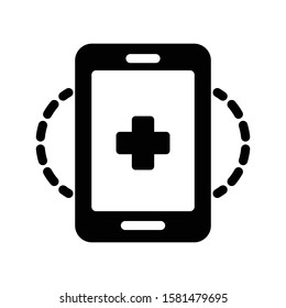 mobile vector glyph flat icon 