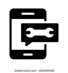 mobile vector glyph flat icon 