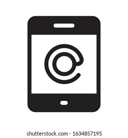 mobile vector glyph flat icon 