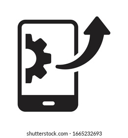 mobile vector glyph flat icon 