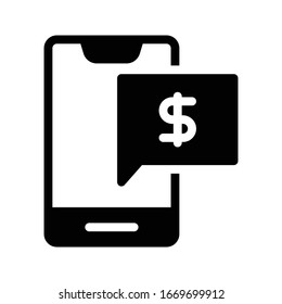 mobile vector glyph flat icon 