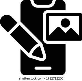 icono plano de glifo vectorial móvil