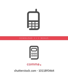 Mobile vector icon and calculator vector icon, download and get bonus symbol.