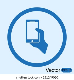 mobile vector icon in hand