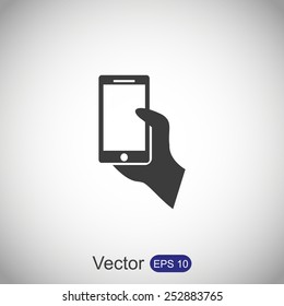 Mobile Vector Icon In Hand