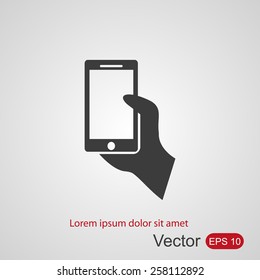 Mobile vector icon in hand