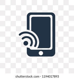 Mobile vector icon isolated on transparent background, Mobile transparency concept can be used web and mobile