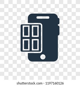 Mobile vector icon isolated on transparent background, Mobile transparency logo concept
