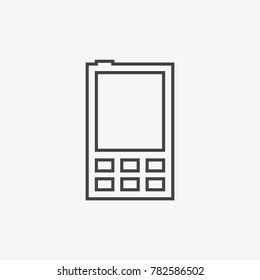 Mobile vector icon isolated on light grey background
