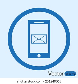 mobile vector icon with message