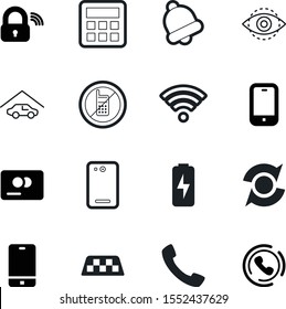 mobile vector icon set such as: calculator, public, city, accounting, keyboard, facade, reminder, action, restriction, alarm, structure, reload, refresh, auto, charger, generation, dial, alert