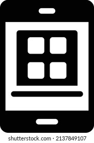 ilustración vectorial móvil aislada en un fondo transparente. iconos vectoriales de glifo para el concepto o gráficos web.