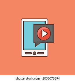 mobile Vector illustration on a transparent background. Premium quality symbols. Vector Line Flat color  icon for concept and graphic design.