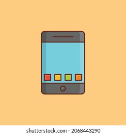 mobile Vector illustration on a transparent background. Premium quality symbols.Vector line flat color icon for concept and graphic design.