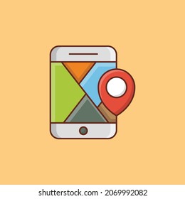 mobile Vector illustration on a transparent background. Premium quality symbols. Vector Line Flat color  icon for concept and graphic design.
