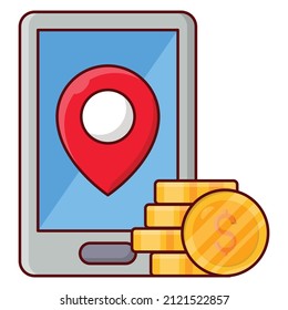 ilustración del vector móvil en un fondo transparente. Símbolos de calidad superior. Iconos planos de línea vectorial para el diseño de conceptos y gráficos. 