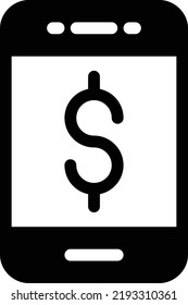 Ilustración del vector móvil en un fondo transparente. Símbolos de calidad premium. Iconos vectoriales de glifos para diseño de conceptos y gráficos. 

