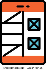 ilustración del vector móvil en un fondo transparente. Símbolos de calidad superior. Iconos vectoriales de color de línea para el concepto y el diseño gráfico.