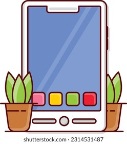 Mobile Vector illustration on a transparent background. Premium quality symmbols. Vector line flat icons for concept and graphic design.
