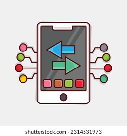 mobile  Vector illustration on a transparent background. Premium quality symmbols. Vector line flat icons for concept and graphic design.