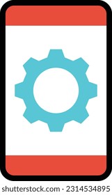 ilustración del vector móvil en un fondo transparente. Símbolos de calidad superior. Iconos vectoriales de color de línea para el concepto y el diseño gráfico.
