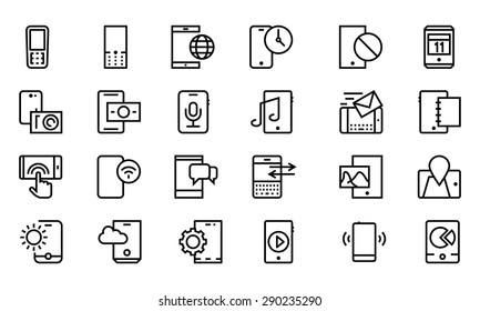 Mobile Vector Line Icons 3