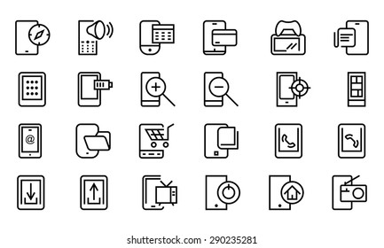 Mobile Vector Line Icons 4