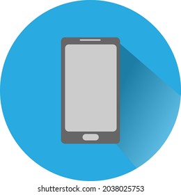 mobile vector model in background color blue