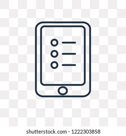 Mobile vector outline icon isolated on transparent background, high quality linear Mobile transparency concept can be used web and mobile