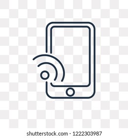 Mobile vector outline icon isolated on transparent background, high quality linear Mobile transparency concept can be used web and mobile