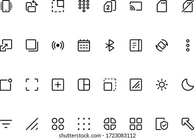 Mobile vector outline user interface icons set.