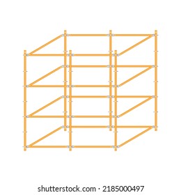 Mobile vector scaffolding, white background, used in construction areas.