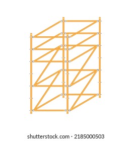 Mobile vector scaffolding, white background, used in construction areas.