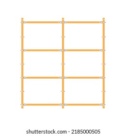 Mobile vector scaffolding, white background, used in construction areas.