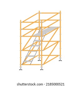Mobile vector scaffolding, white background, used in construction areas.