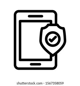 mobile vector thin line icon 