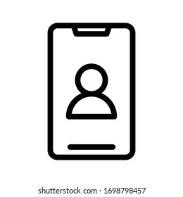 mobile vector thin line icon 