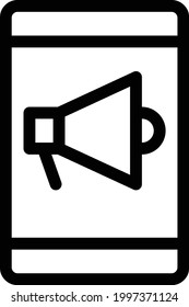 mobile vector thin line icon