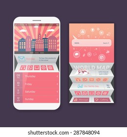 Mobile Vector User Ui Kit Form Interface. For Web Page, Site Bar, Art Flat Icon, Device Design Theme, Modern Menu App, Contact Empty Box, Modern Banner, Digital Gui, Media Player, Widget, Mockup Set.